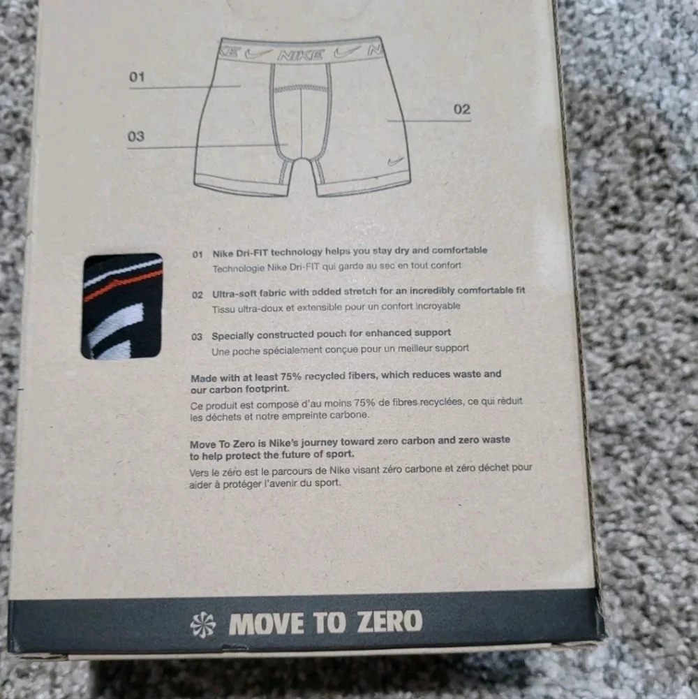 Nike Dri-FIT 3 Pk Mens Size 2XL Ultra Comfort Boxer Briefs Underwear KE1256-001 - Picture 7 of 10